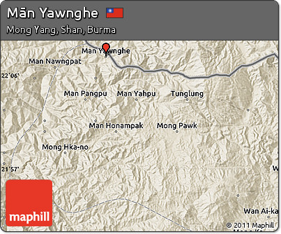 Shaded Relief Map of Mān Yawnghe