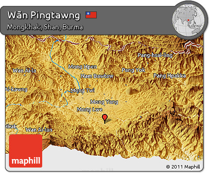 Physical Panoramic Map of Wān Pingtawng