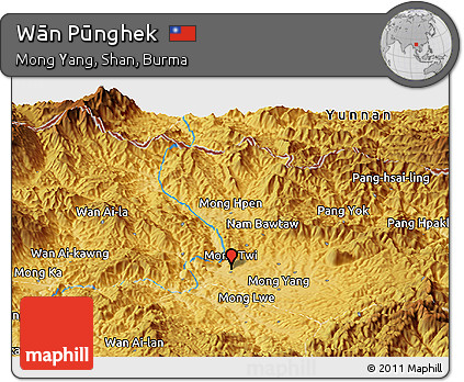 Physical Panoramic Map of Wān Pūnghek