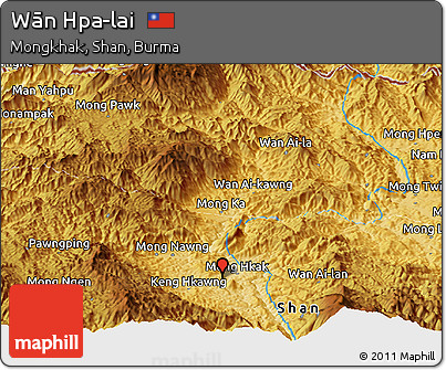 Physical Panoramic Map of Wān Hpa-lai