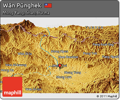 Physical Panoramic Map of Wān Pūnghek