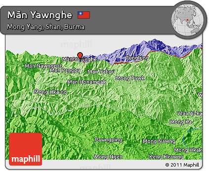 Political Panoramic Map of Mān Yawnghe