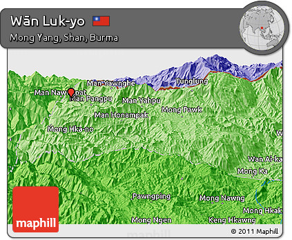 Political Panoramic Map of Wān Luk-yo