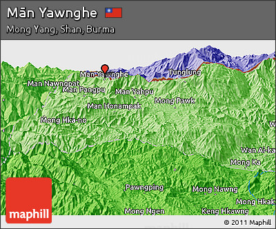 Political Panoramic Map of Mān Yawnghe