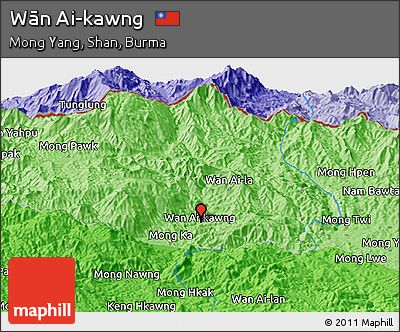 Political Panoramic Map of Wān Ai-kawng