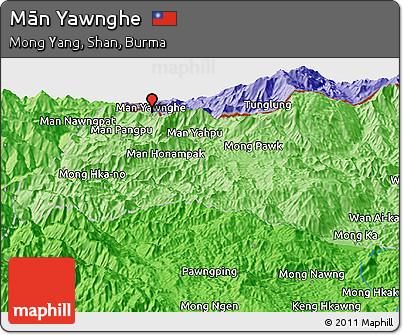 Political Panoramic Map of Mān Yawnghe