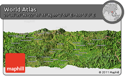 Satellite Panoramic Map of the Area around 21° 53' 23" N, 99° 31' 30" E