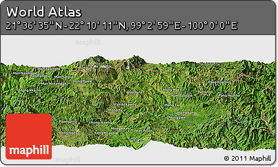Satellite Panoramic Map of the Area around 21° 53' 23" N, 99° 31' 30" E