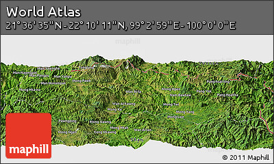Satellite Panoramic Map of the Area around 21° 53' 23" N, 99° 31' 30" E