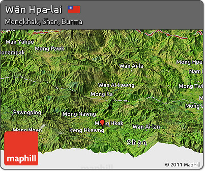 Satellite Panoramic Map of Wān Hpa-lai