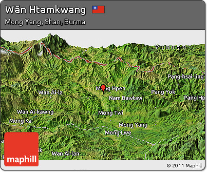 Satellite Panoramic Map of Wān Htamkwang