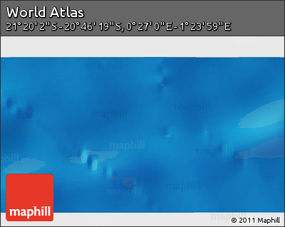 Physical 3D Map of the Area around 21° 3' 11" S, 0° 55' 29" E