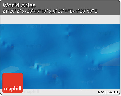 Physical 3D Map of the Area around 21° 3' 11" S, 0° 55' 29" E