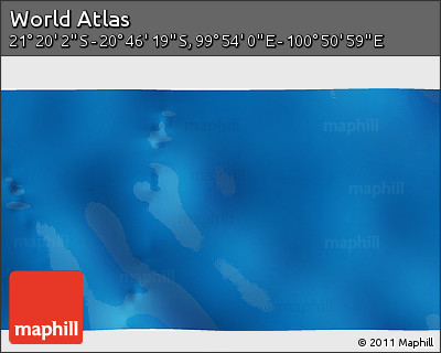 Physical 3D Map of the Area around 21° 3' 11" S, 100° 22' 30" E