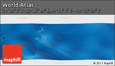 Physical Panoramic Map of the Area around 21° 3' 11" S, 100° 22' 30" E