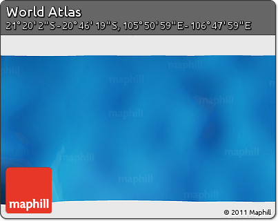 Physical 3D Map of the Area around 21° 3' 11" S, 106° 19' 29" E