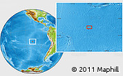 Physical Location Map of the area around 21° 3' 11" S, 107° 52' 30" W
