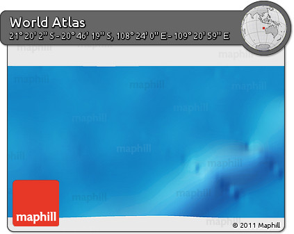 Physical 3D Map of the Area around 21° 3' 11" S, 108° 52' 30" E