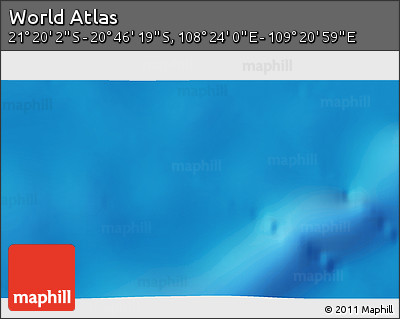 Physical 3D Map of the Area around 21° 3' 11" S, 108° 52' 30" E