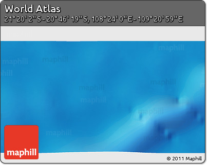 Physical 3D Map of the Area around 21° 3' 11" S, 108° 52' 30" E