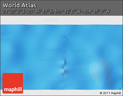 Physical 3D Map of the Area around 21° 3' 11" S, 108° 43' 29" W