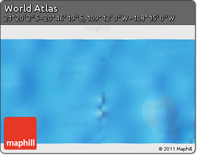 Physical 3D Map of the Area around 21° 3' 11" S, 108° 43' 29" W