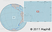 Gray Location Map of the area around 21° 3' 11" S, 108° 43' 29" W, hill shading
