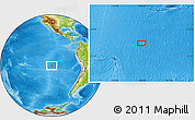 Physical Location Map of the area around 21° 3' 11" S, 108° 43' 29" W