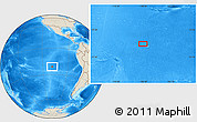 Shaded Relief Location Map of the area around 21° 3' 11" S, 108° 43' 29" W