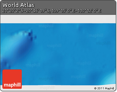 Physical 3D Map of the Area around 21° 3' 11" S, 109° 43' 29" E