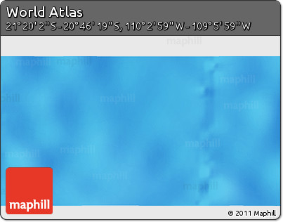 Physical 3D Map of the Area around 21° 3' 11" S, 109° 34' 29" W