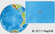 Physical Location Map of the area around 21° 3' 11" S, 109° 34' 29" W