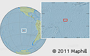 Savanna Style Location Map of the area around 21° 3' 11" S, 109° 34' 29" W, hill shading