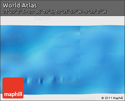 Physical 3D Map of the Area around 21° 3' 11" S, 10° 7' 30" W