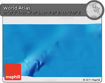 Physical 3D Map of the Area around 21° 3' 11" S, 110° 34' 29" E