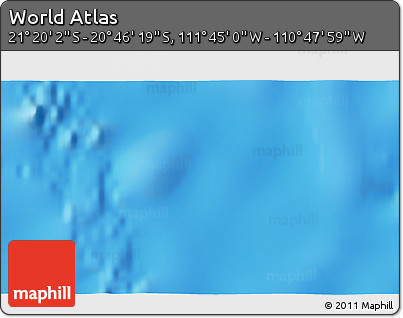 Physical 3D Map of the Area around 21° 3' 11" S, 111° 16' 30" W
