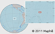 Gray Location Map of the area around 21° 3' 11" S, 111° 16' 30" W, hill shading