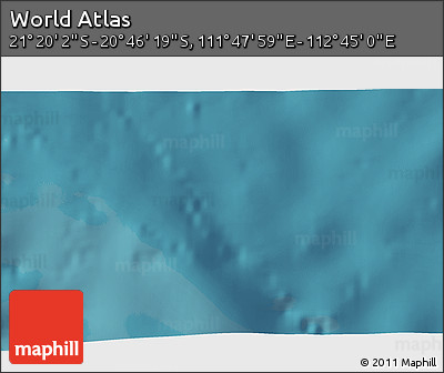 Satellite 3D Map of the Area around 21° 3' 11" S, 112° 16' 30" E