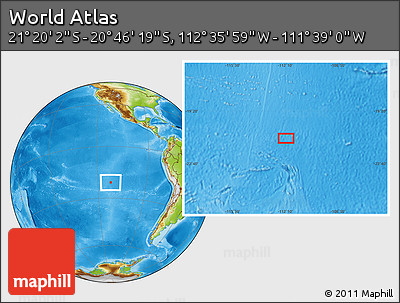 Physical Location Map of the Area around 21° 3' 11" S, 112° 7' 30" W