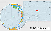 Political Location Map of the area around 21° 3' 11" S, 112° 7' 30" W