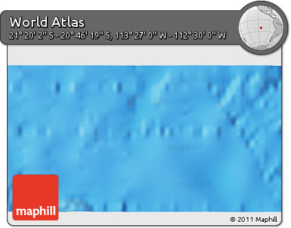 Physical 3D Map of the Area around 21° 3' 11" S, 112° 58' 29" W