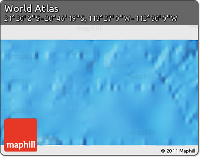 Physical 3D Map of the Area around 21° 3' 11" S, 112° 58' 29" W