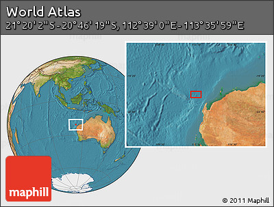 Satellite Location Map of the Area around 21° 3' 11" S, 113° 7' 30" E