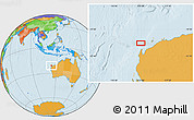 Political Location Map of the area around 21° 3' 11" S, 113° 58' 29" E