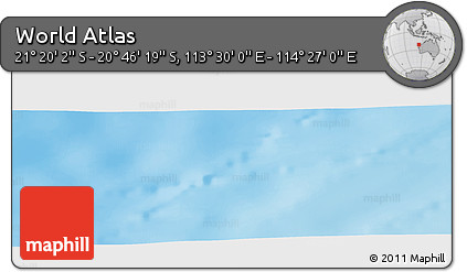 Physical Panoramic Map of the Area around 21° 3' 11" S, 113° 58' 29" E