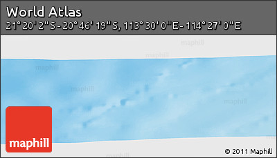 Physical Panoramic Map of the Area around 21° 3' 11" S, 113° 58' 29" E