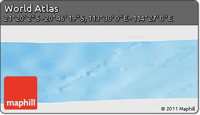 Physical Panoramic Map of the Area around 21° 3' 11" S, 113° 58' 29" E
