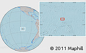 Gray Location Map of the area around 21° 3' 11" S, 113° 49' 29" W, hill shading