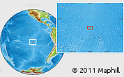 Physical Location Map of the area around 21° 3' 11" S, 113° 49' 29" W
