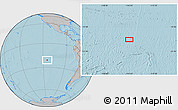 Gray Location Map of the area around 21° 3' 11" S, 114° 40' 30" W, hill shading